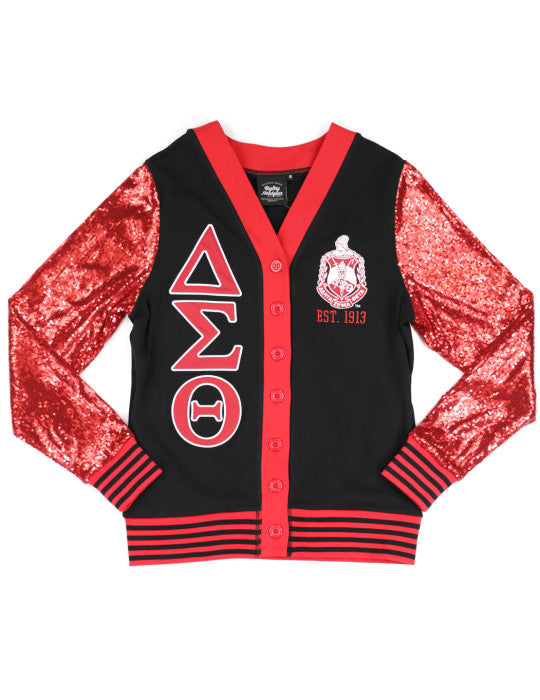 Sequins Cardigan (Red/Red or Black/Red)