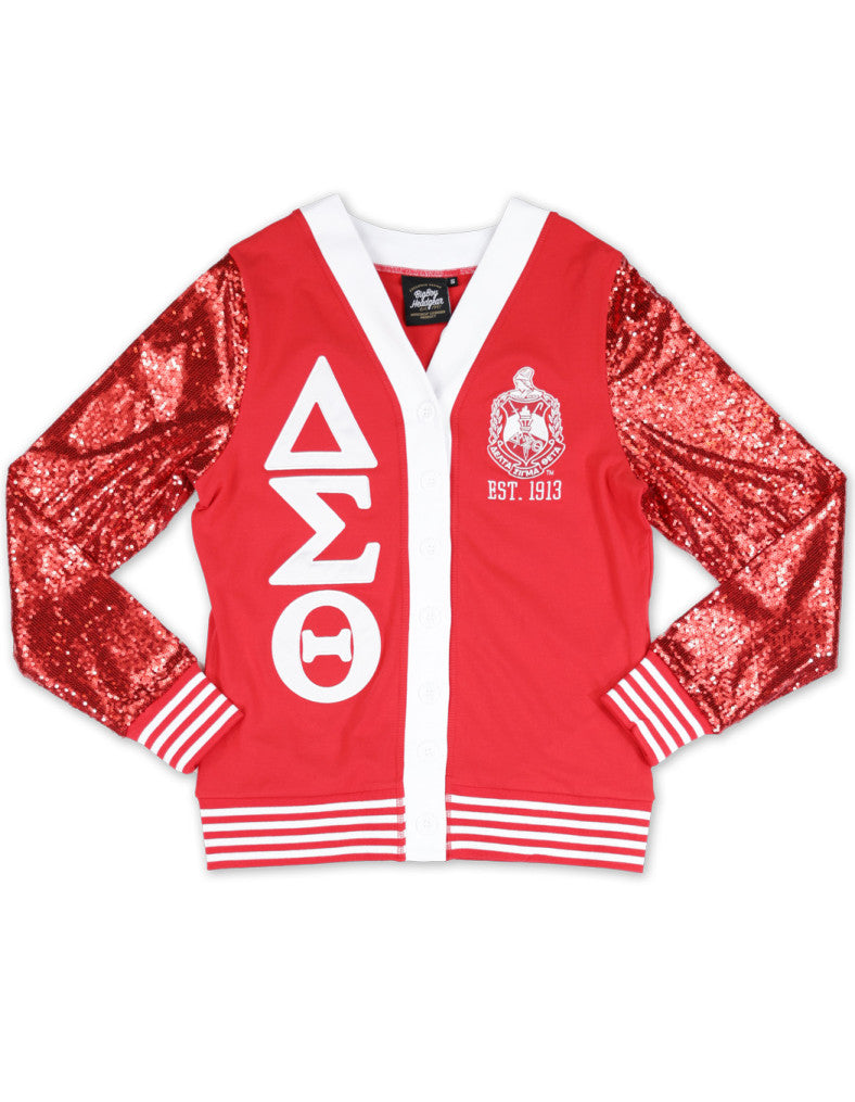 Sequins Cardigan (Red/Red or Black/Red)